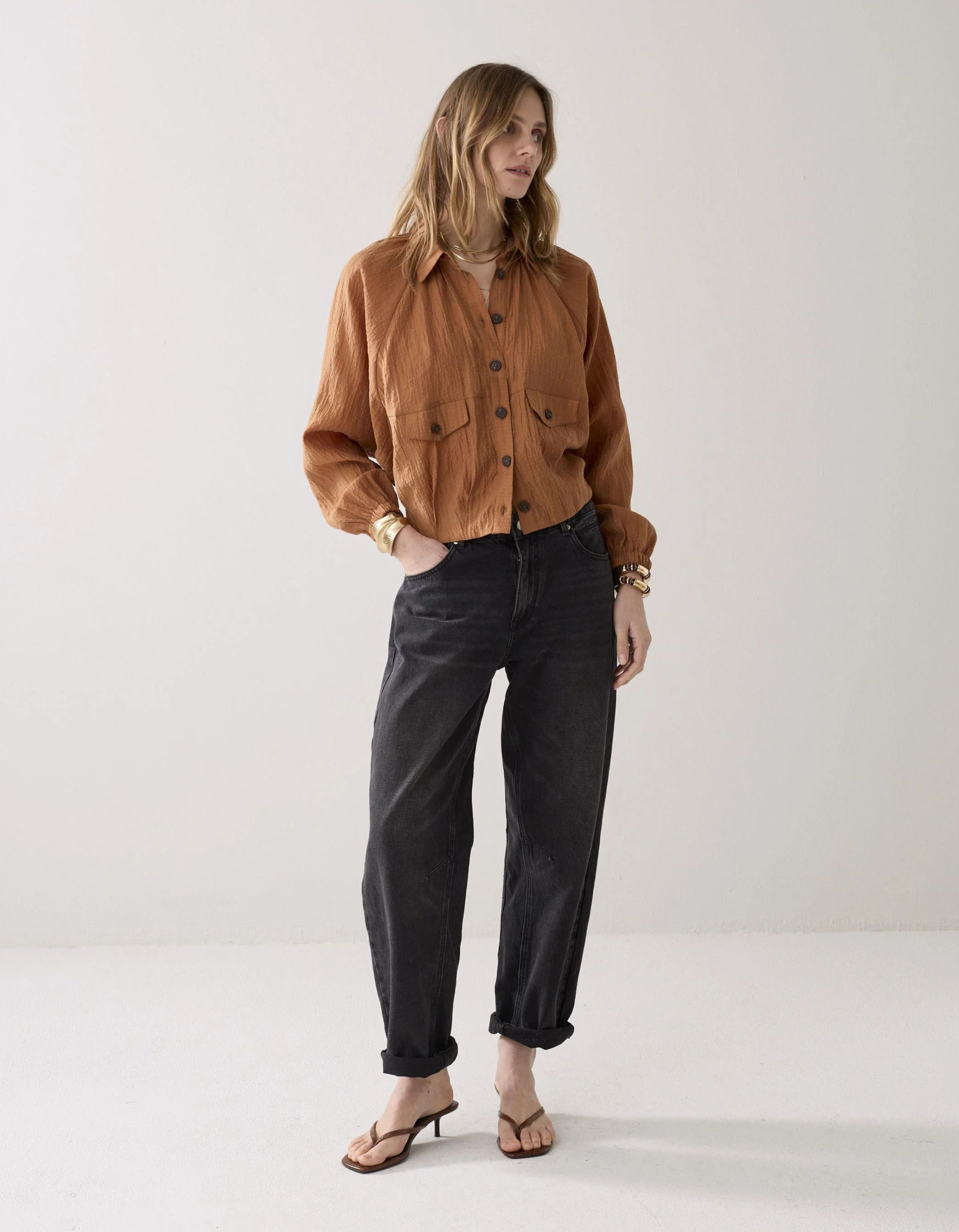 Summum Blouse Jacket Lyocell Blend  Cognac 2s3454-12373