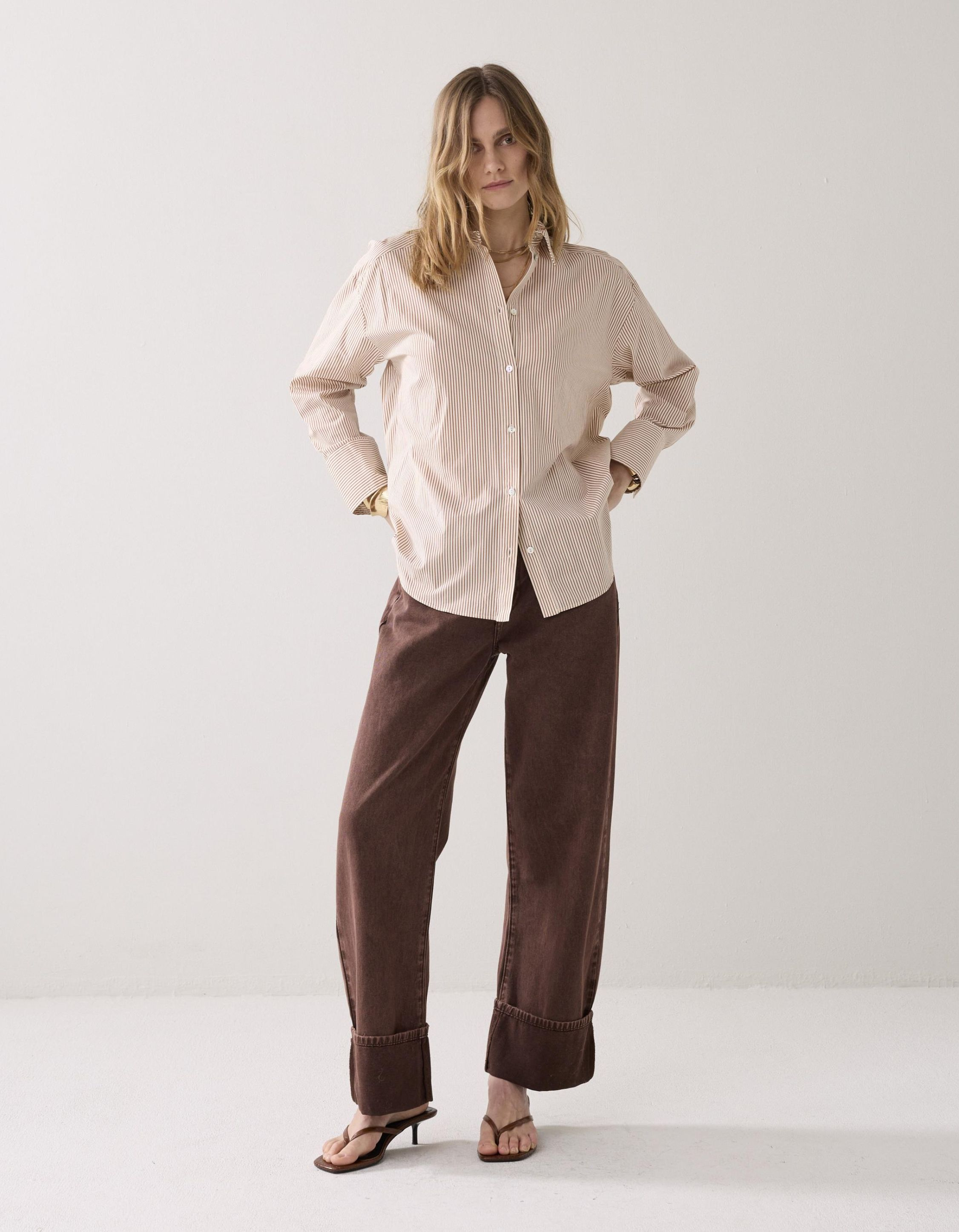 Summum Blouse Big Flower Viscose  Bruin 2s3464-12384