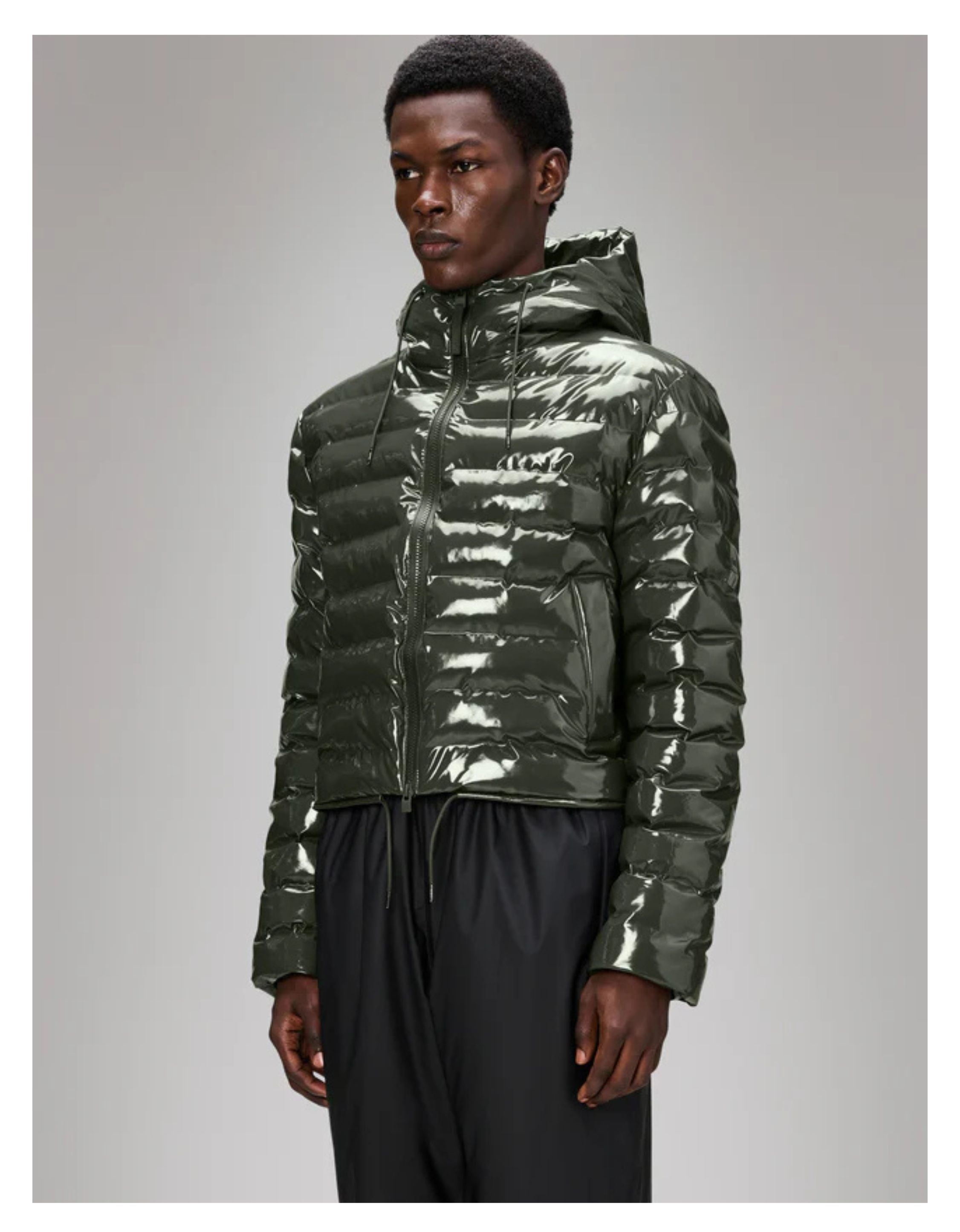 Rains Lohja Short Puffer Jacket W3t2 Puffer Jassen Groen 15820