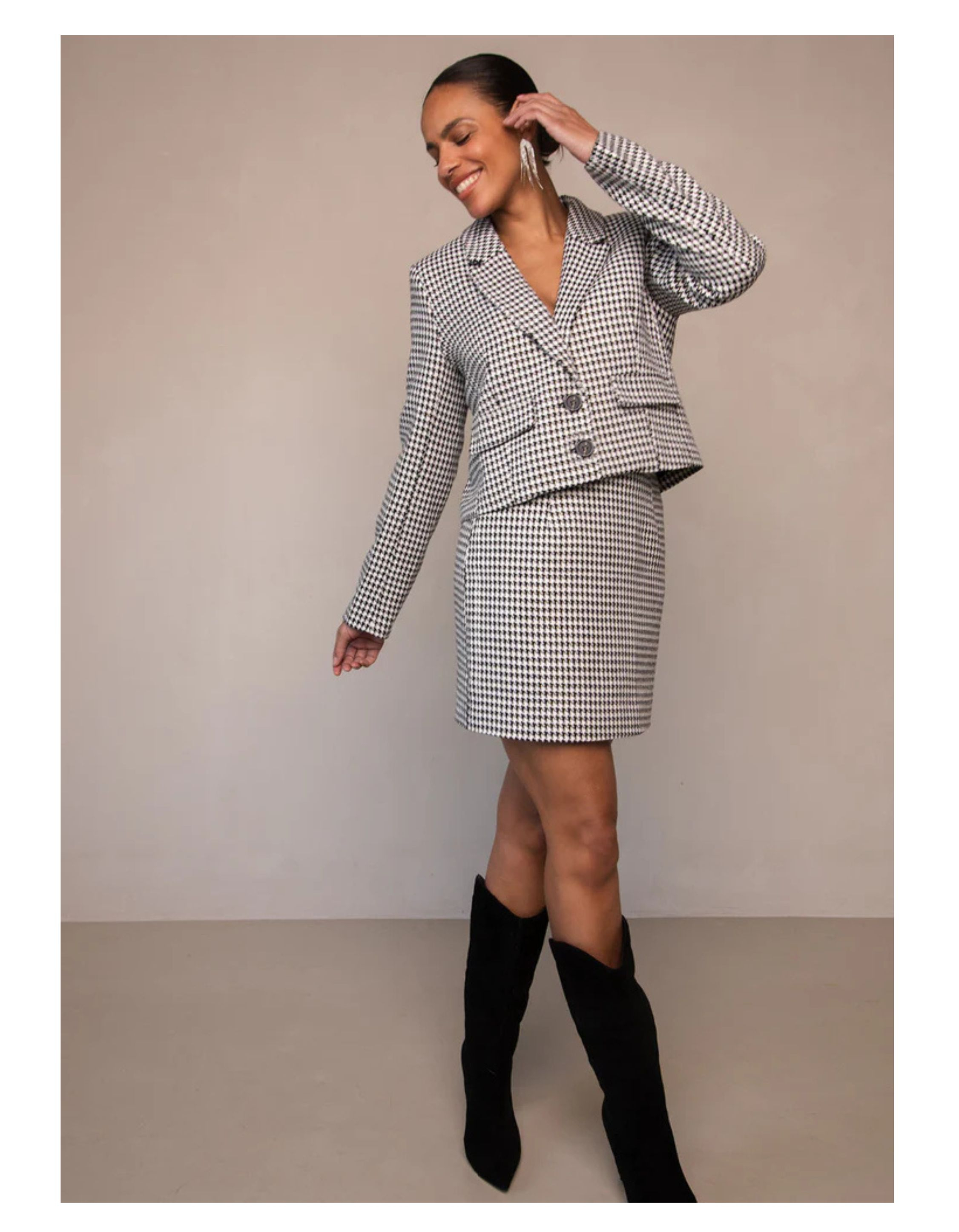 Freebird Blazer  Multicolor Linde Wv-pied-poule-25-3