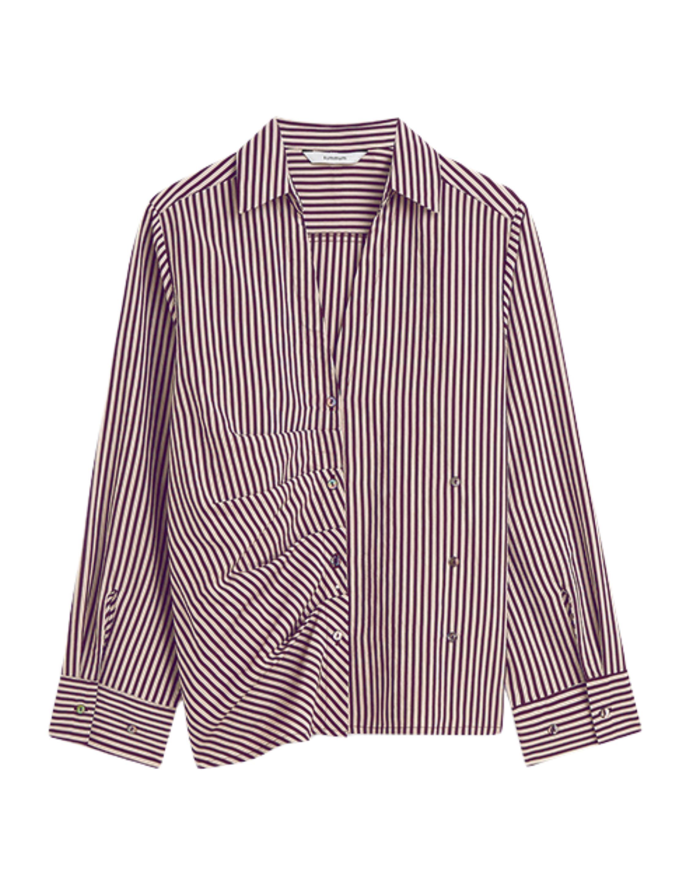 Summum Blouse Two Tone Stripe Small Blouses Bordeaux 2s3532-12491