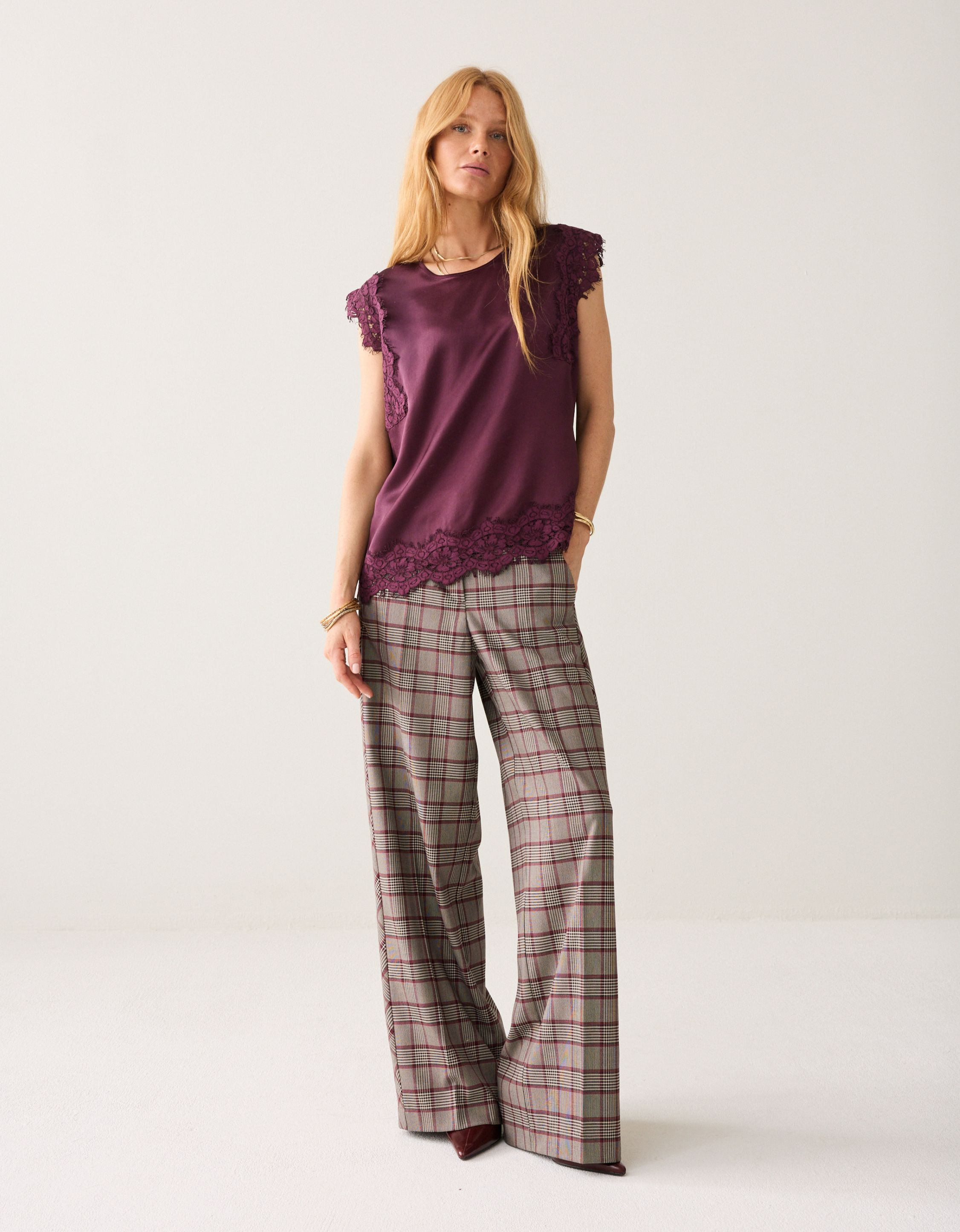 Summum Top Sleeveless Silky Casual Tops Bordeaux 2s3542-12493