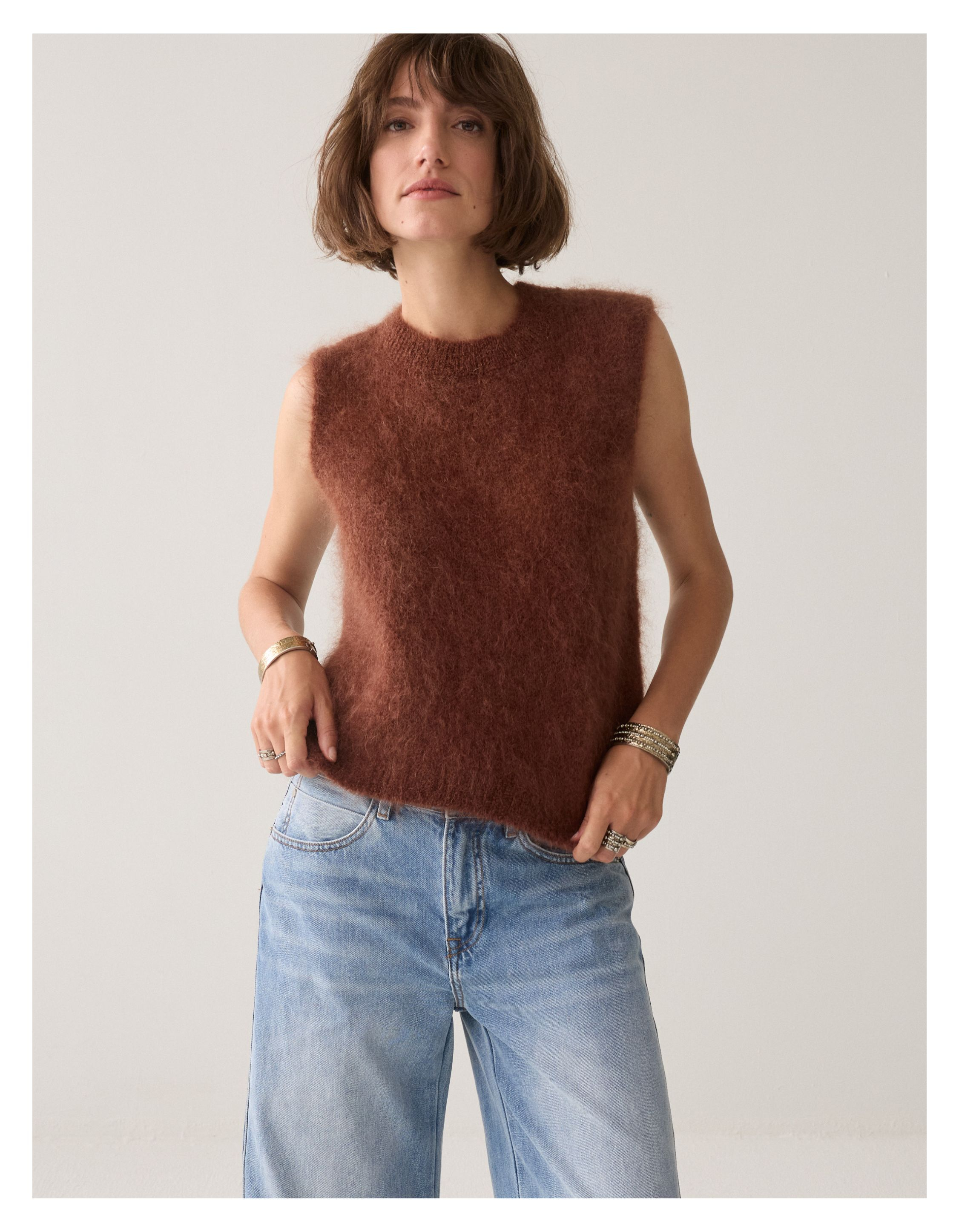 Summum Spencer Kid Mohair Knit Spencers Bruin 7s8022-70089