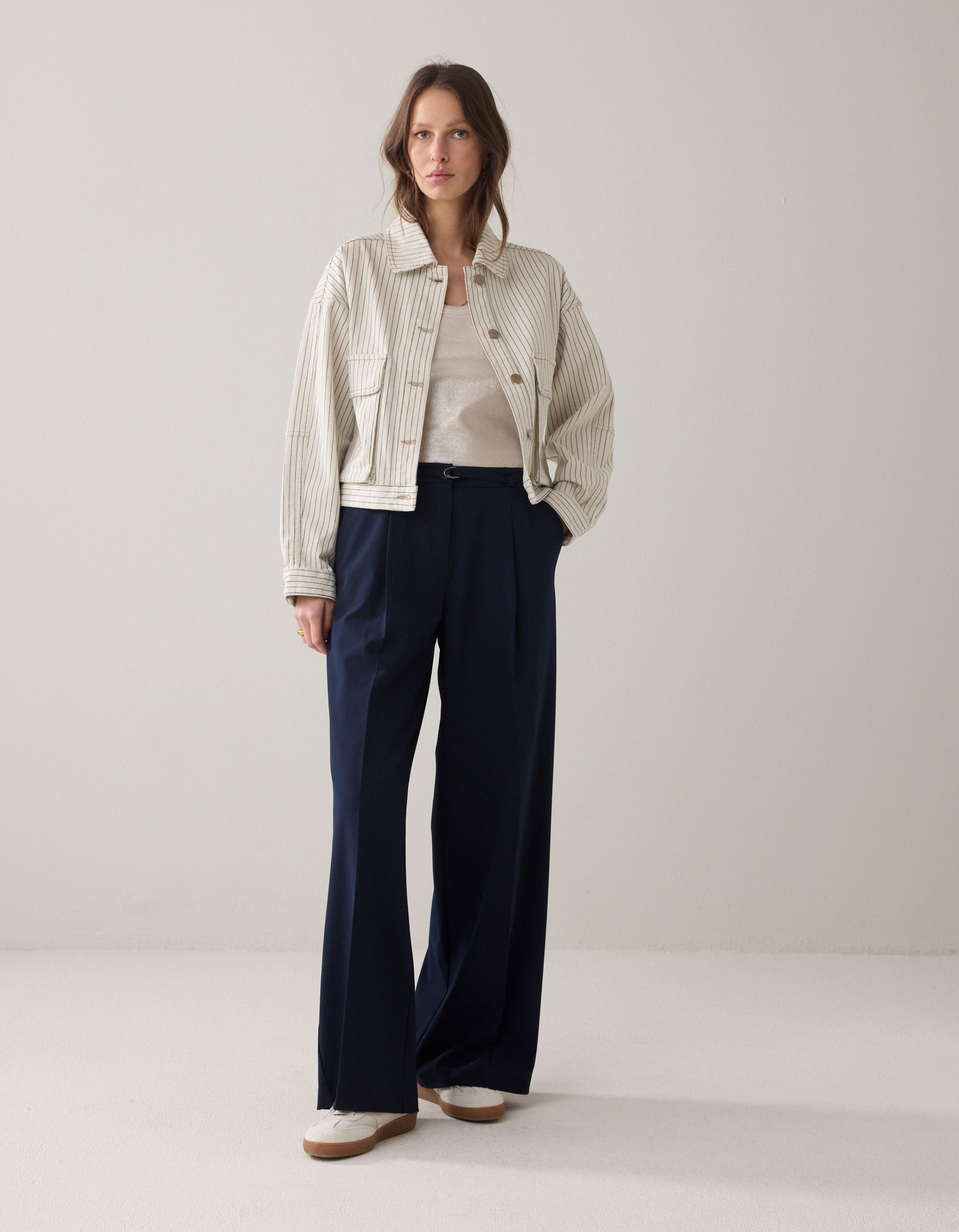 Summum Trousers Viscose Blend  Donkerblauw 4s2962-12364