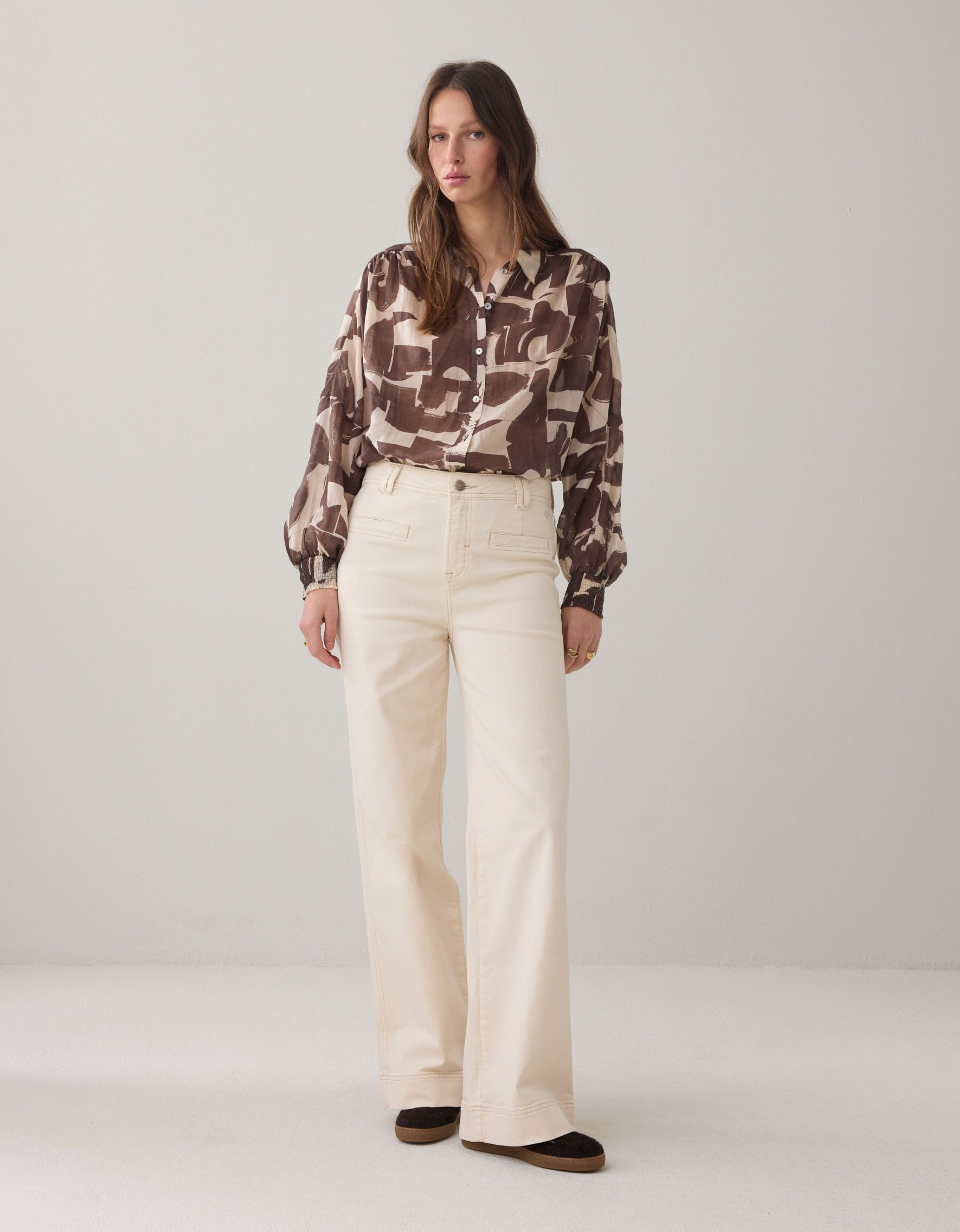 Summum Flare Pant Core Stretch Twill  Ecru 4s2913-12438