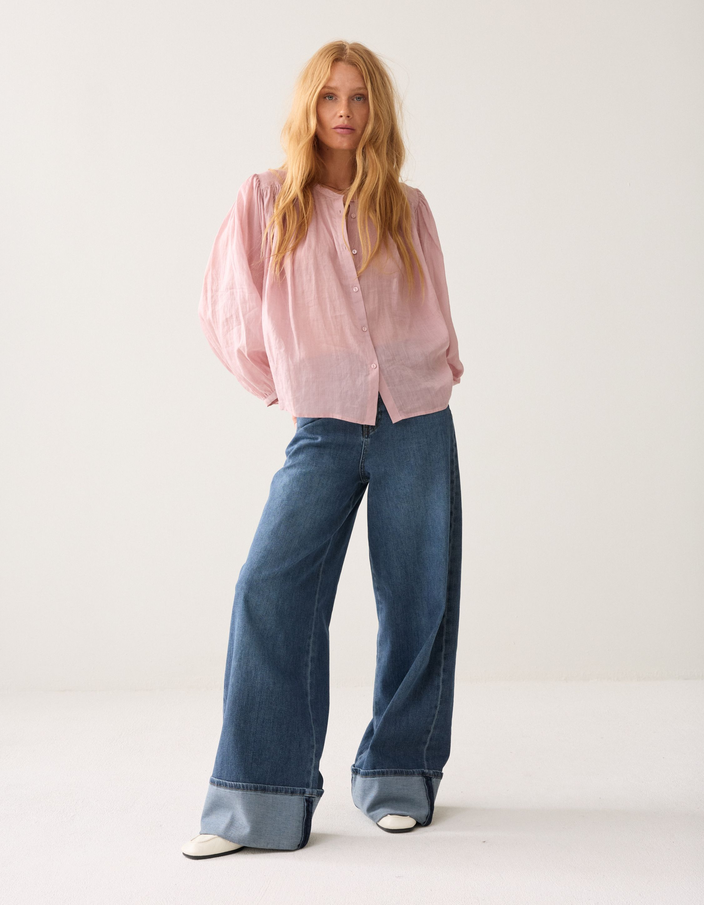 Summum Blouse Ramie Blouses Lichtroze 2s3508-12462