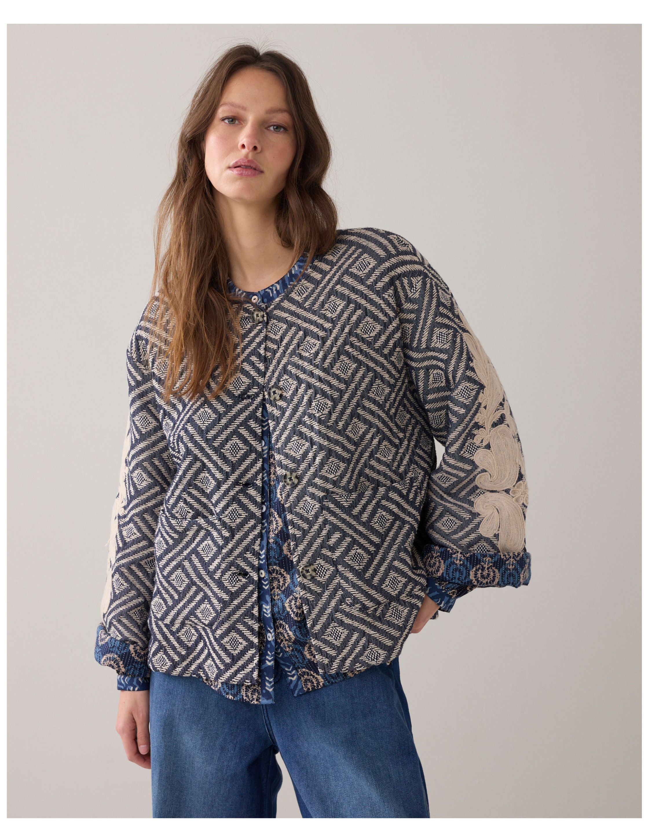 Summum Jacket Blue Jacquard  Donkerblauw 1s1284-12411