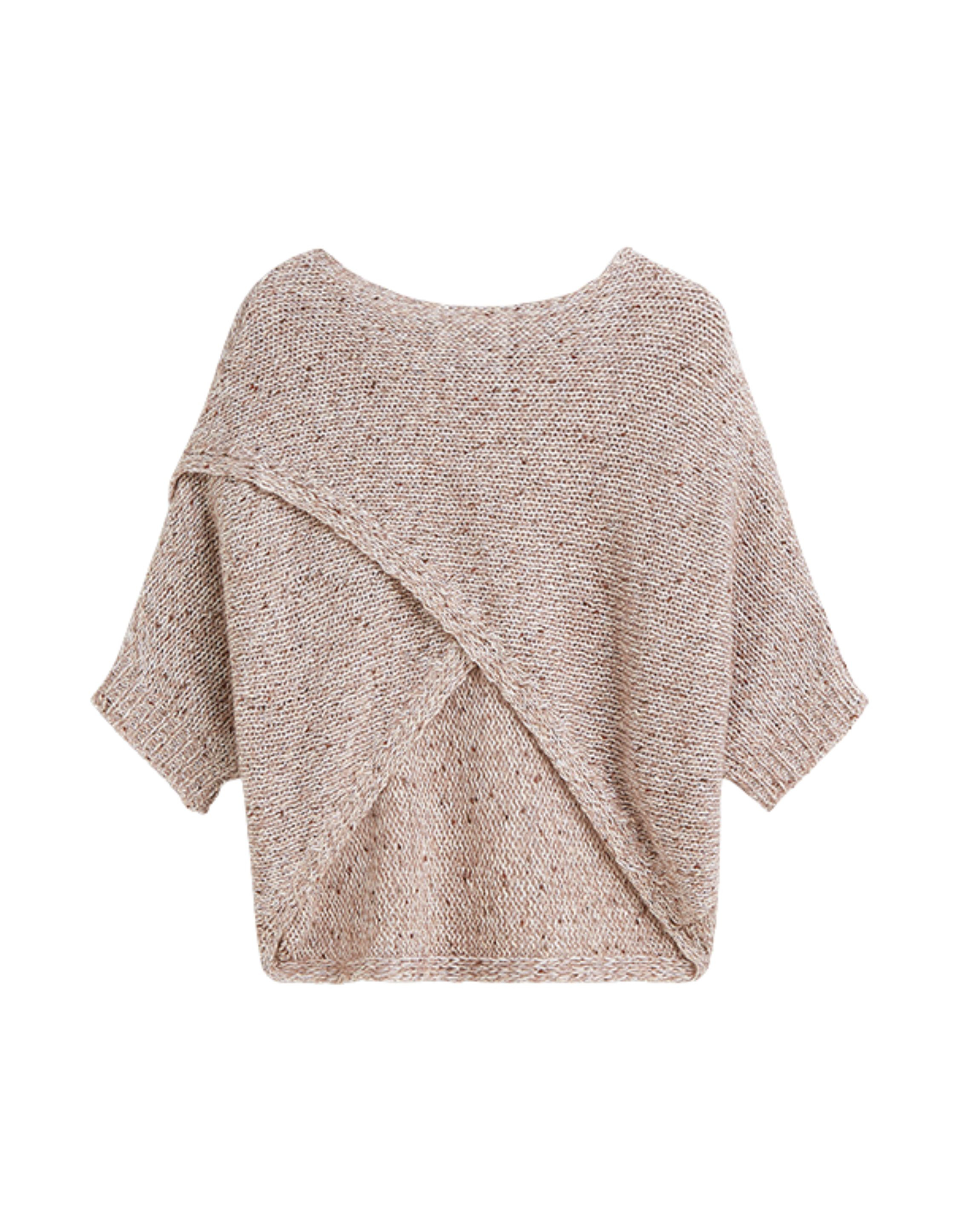 Summum Wrap Sweater Subtle Sequin Blend Knit Sweaters Beige 7s8030-70094