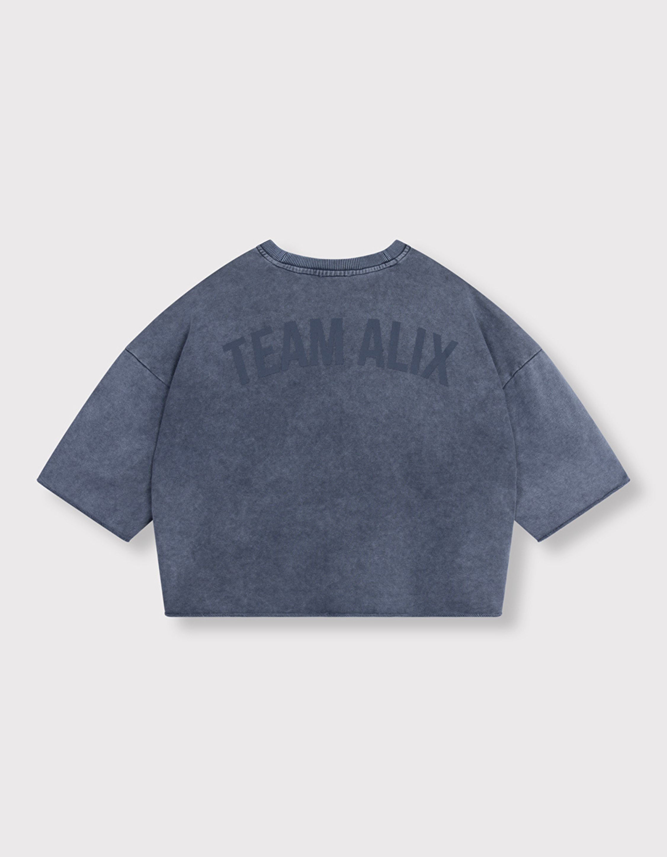 Alix The Label Ladies Knitted Cut Seam Sweat T-shirt T-shirts Donkerblauw 2606844797