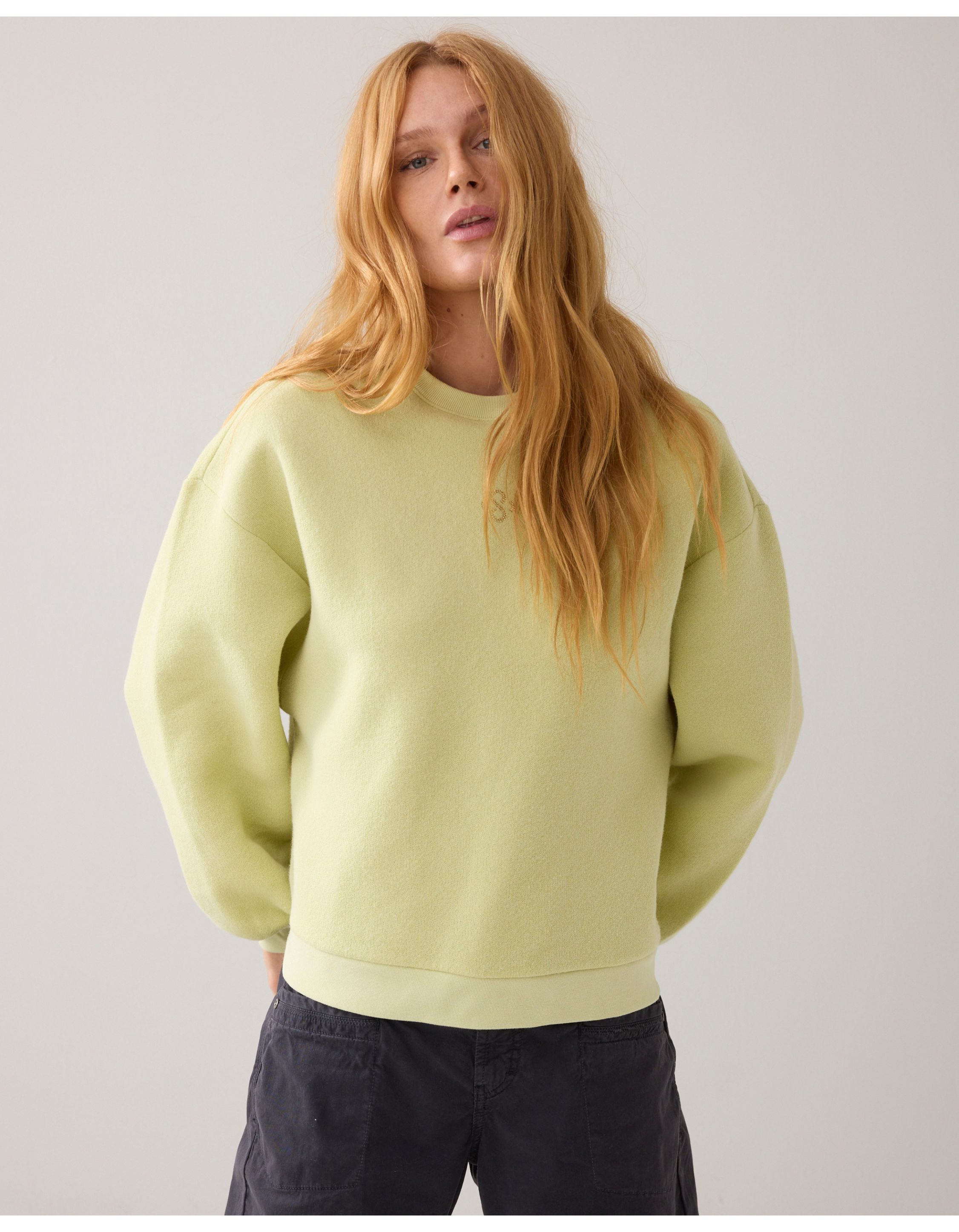 Summum Jersey Balloon Soft Sweat Sweaters Lichtgroen 3s5067-30413
