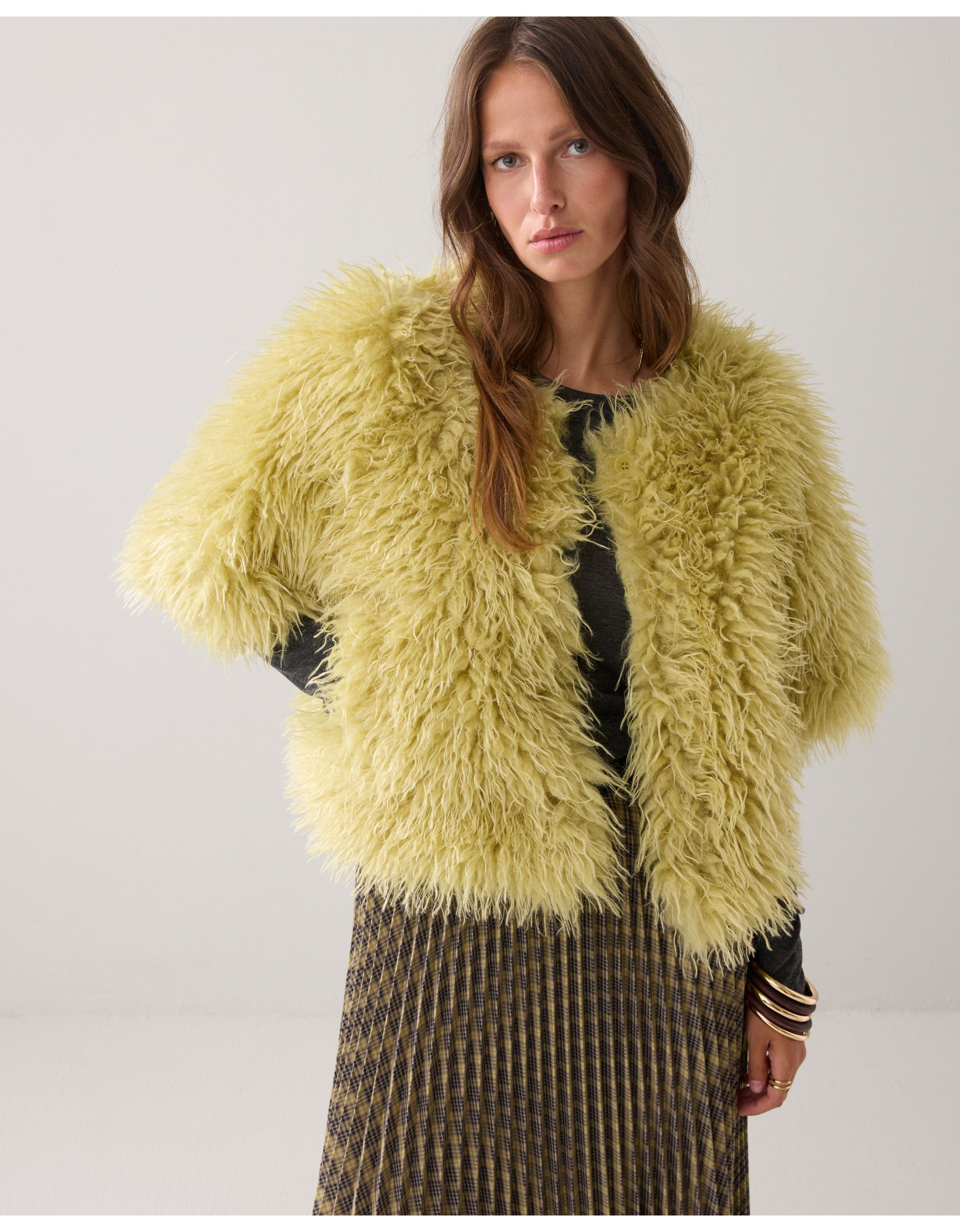 Summum Jacket Faux Furry Vesten Lichtgroen 1s1194-12290