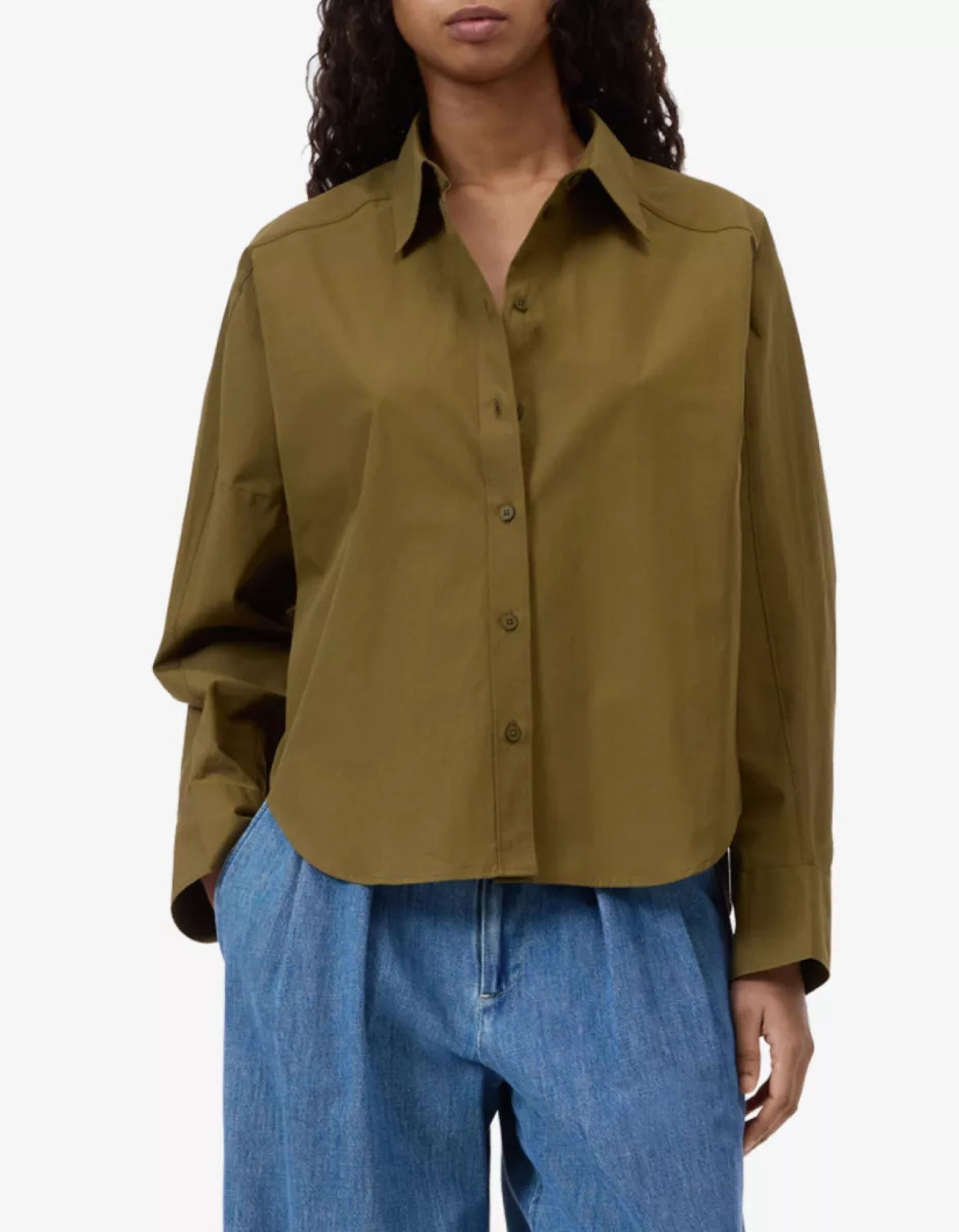 Closed Gathered Shirt Blouses Olijf C94564-252-22
