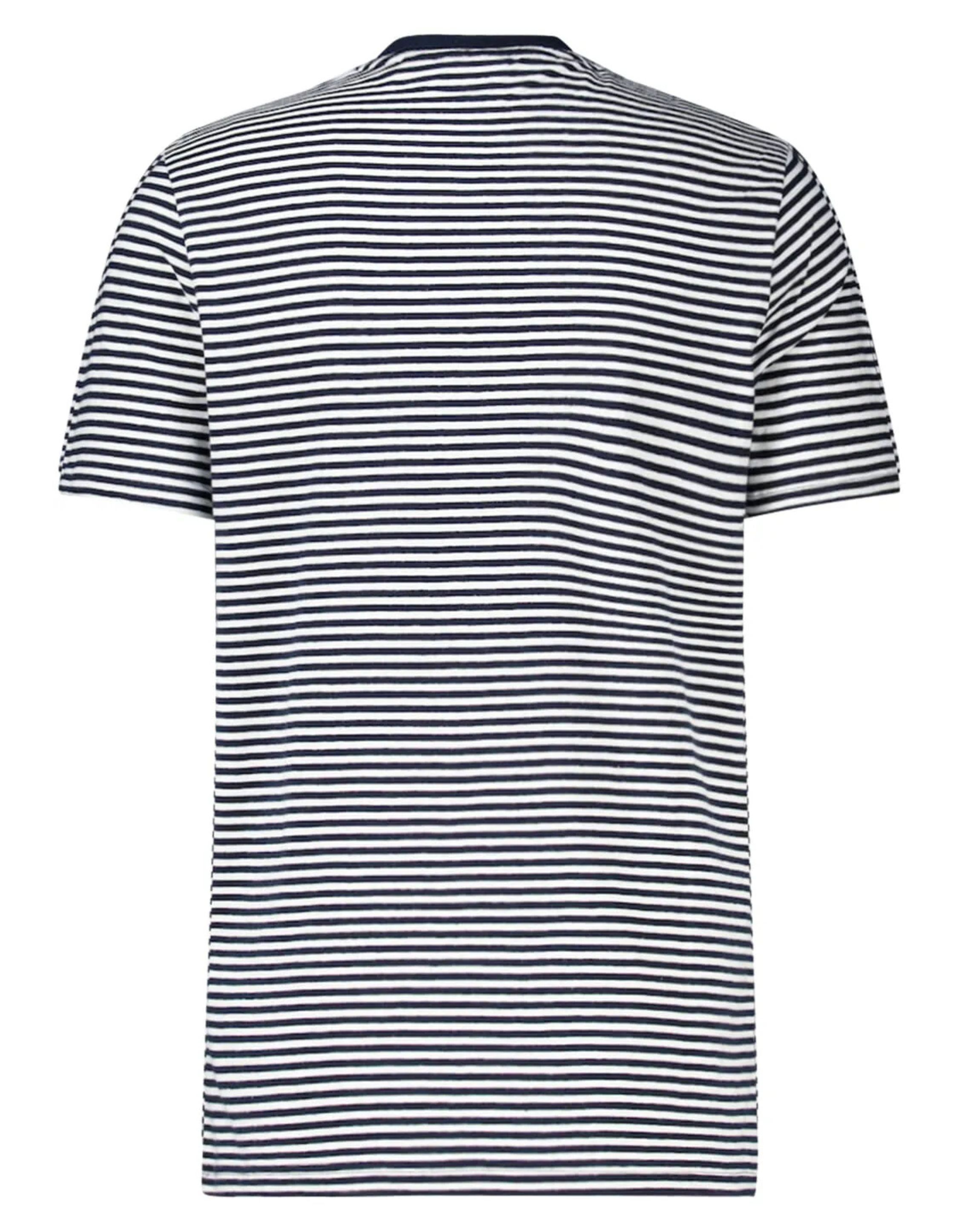 Lyle&scott Linen Blend Breton Stripe T-shirts Donkerblauw Ts2232v