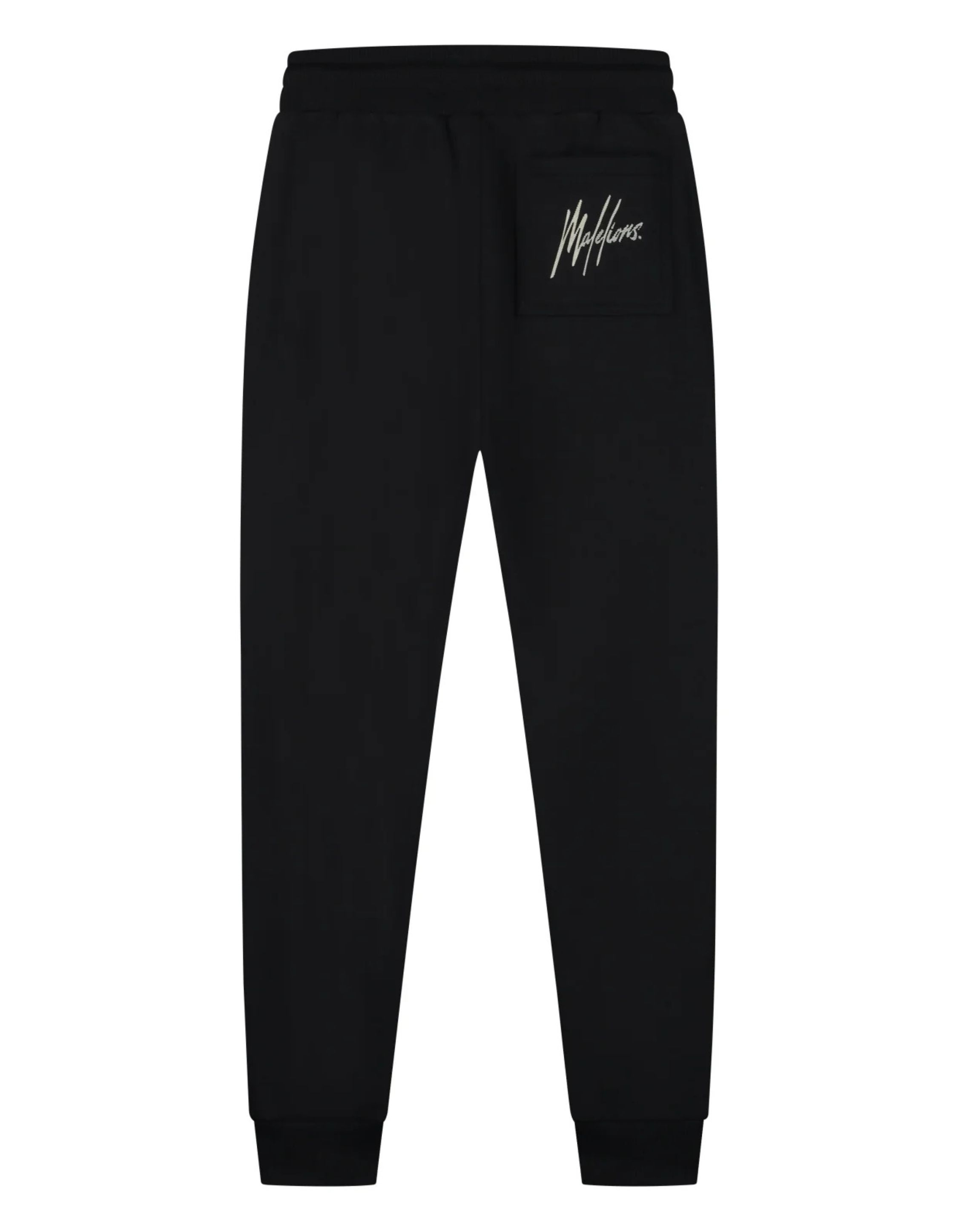 Malelions Striped Signature Sweatpants Joggings Broeken Zwart Mm1-ss25-09
