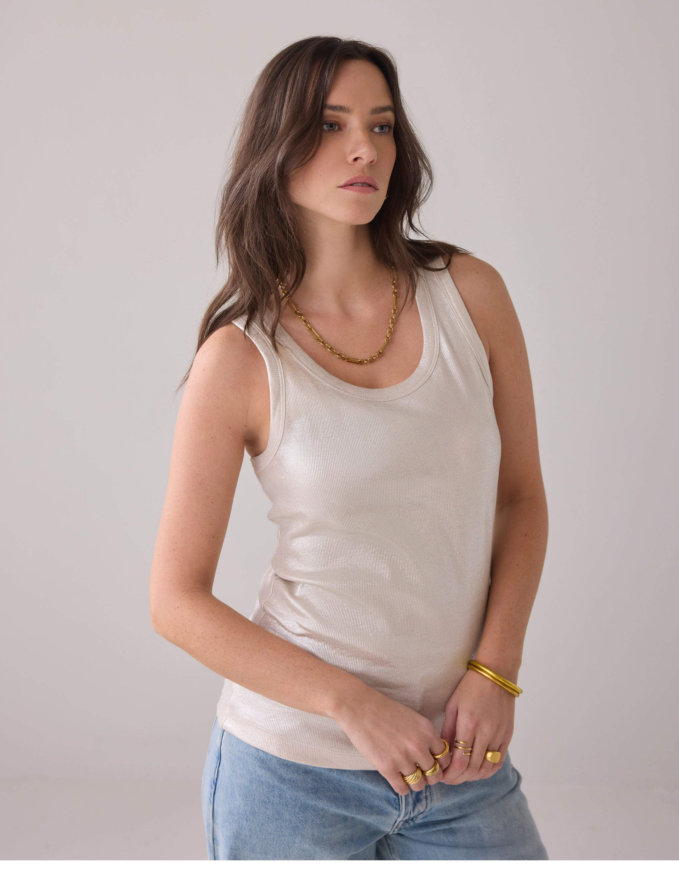 Summum Rib Tanktop (3s4873) Singlets Beige Lisbon-5138