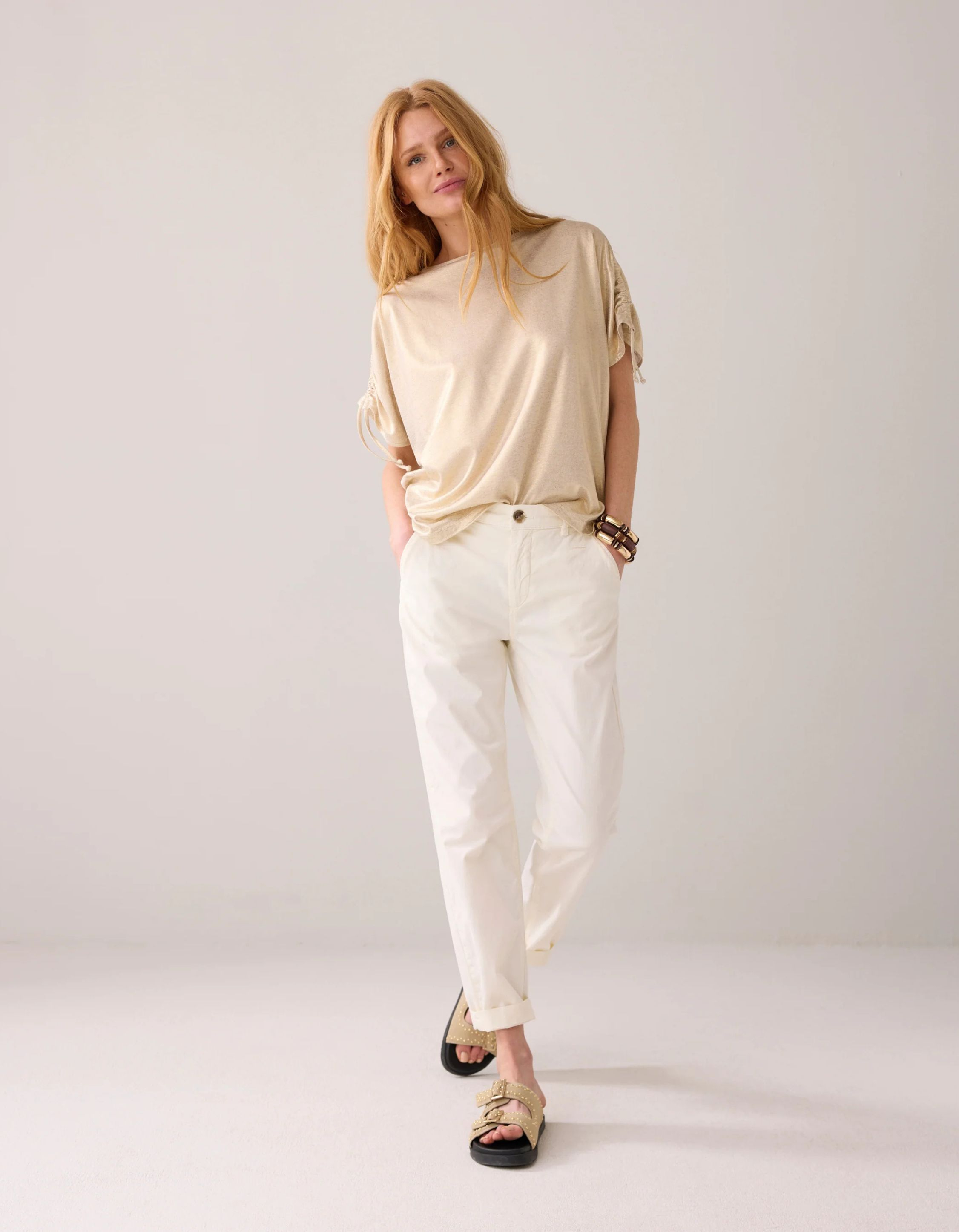 Summum Top Coated Viscose Linen Tops Goud 3s5149-30702