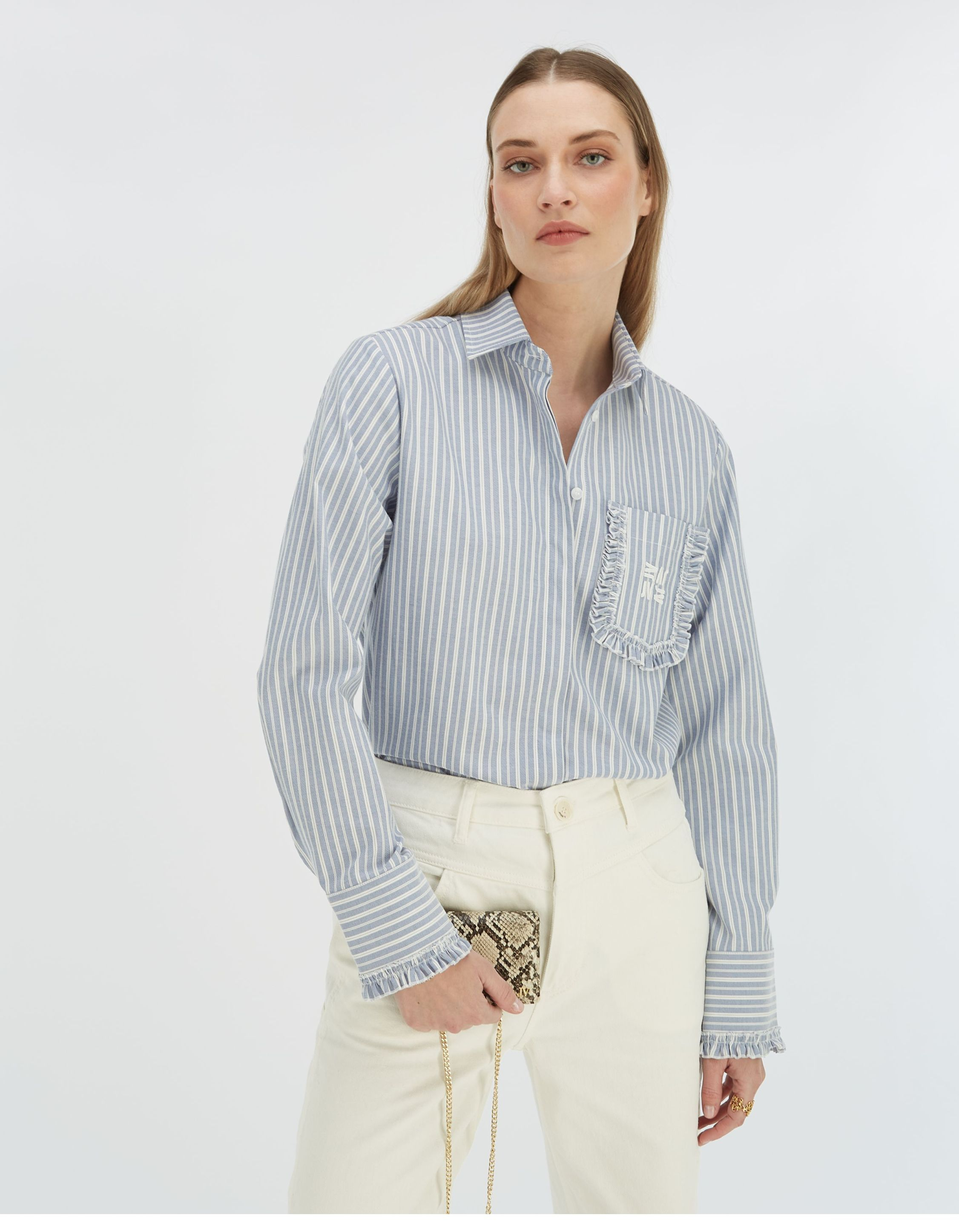 Josh V Jennie Blouses Lichtblauw Jv-2502-0104