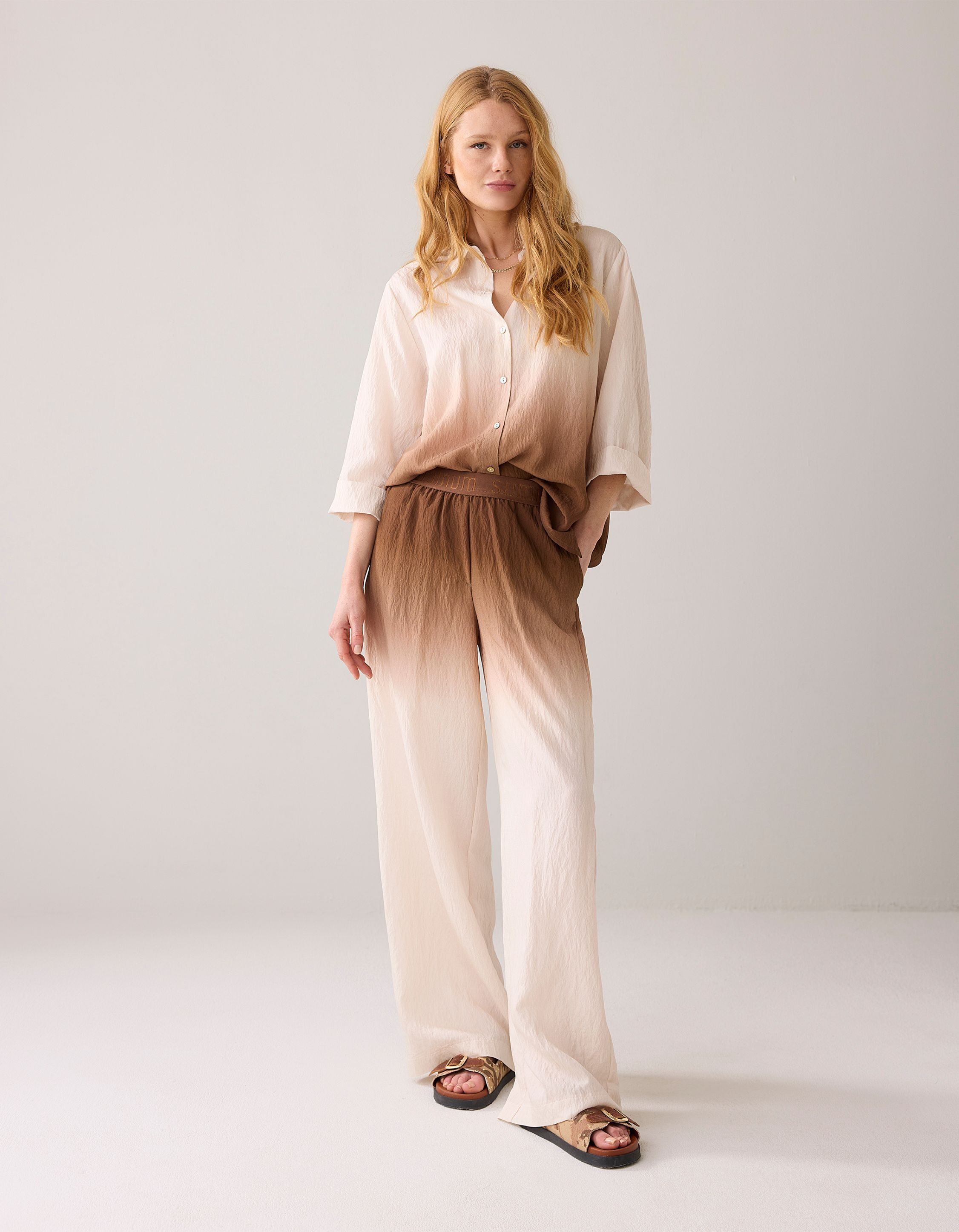 Summum Trousers Dip Dye Pantalons Beige 4s2835-12224