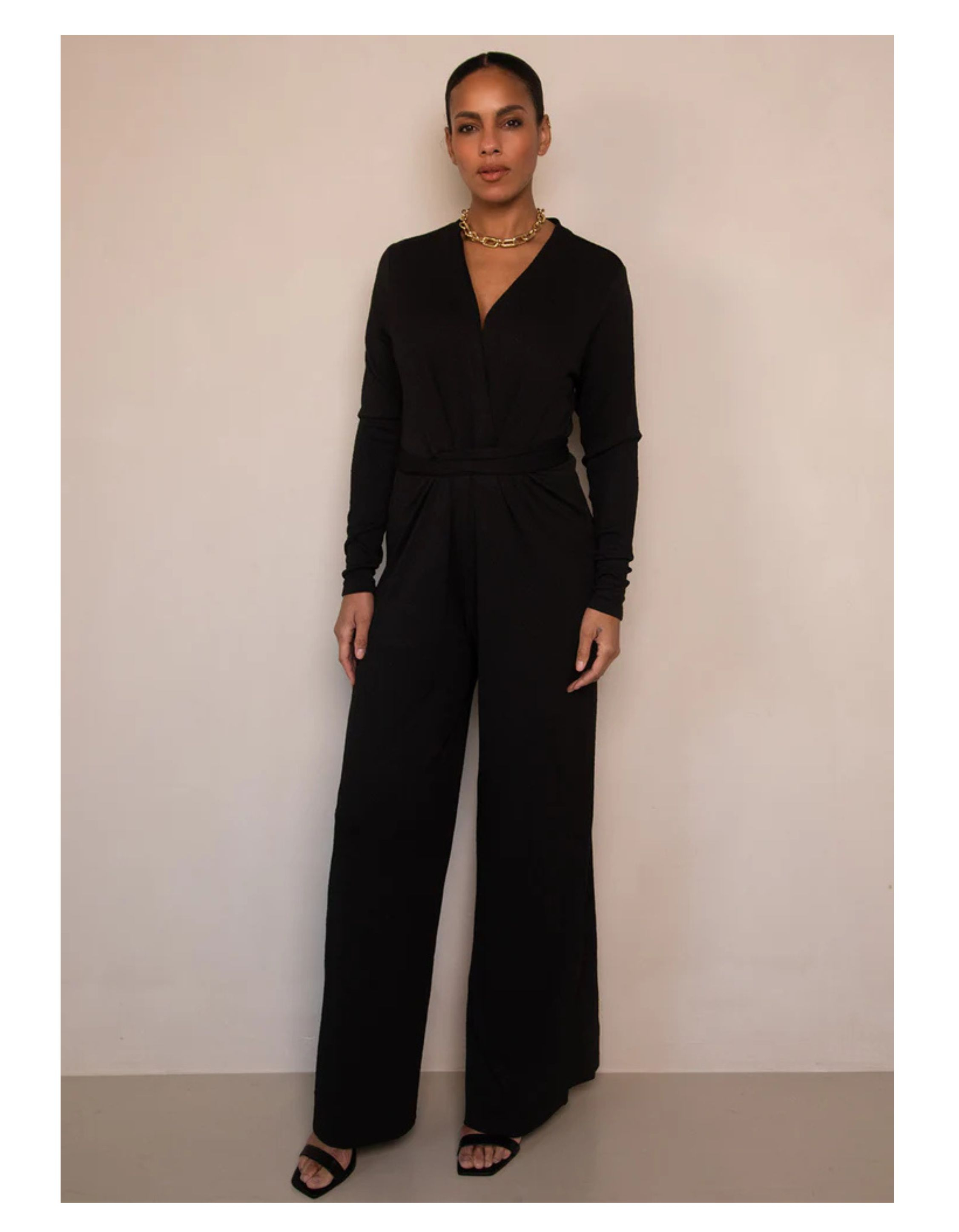 Freebird Jumpsuit  Zwart Vasili Ls