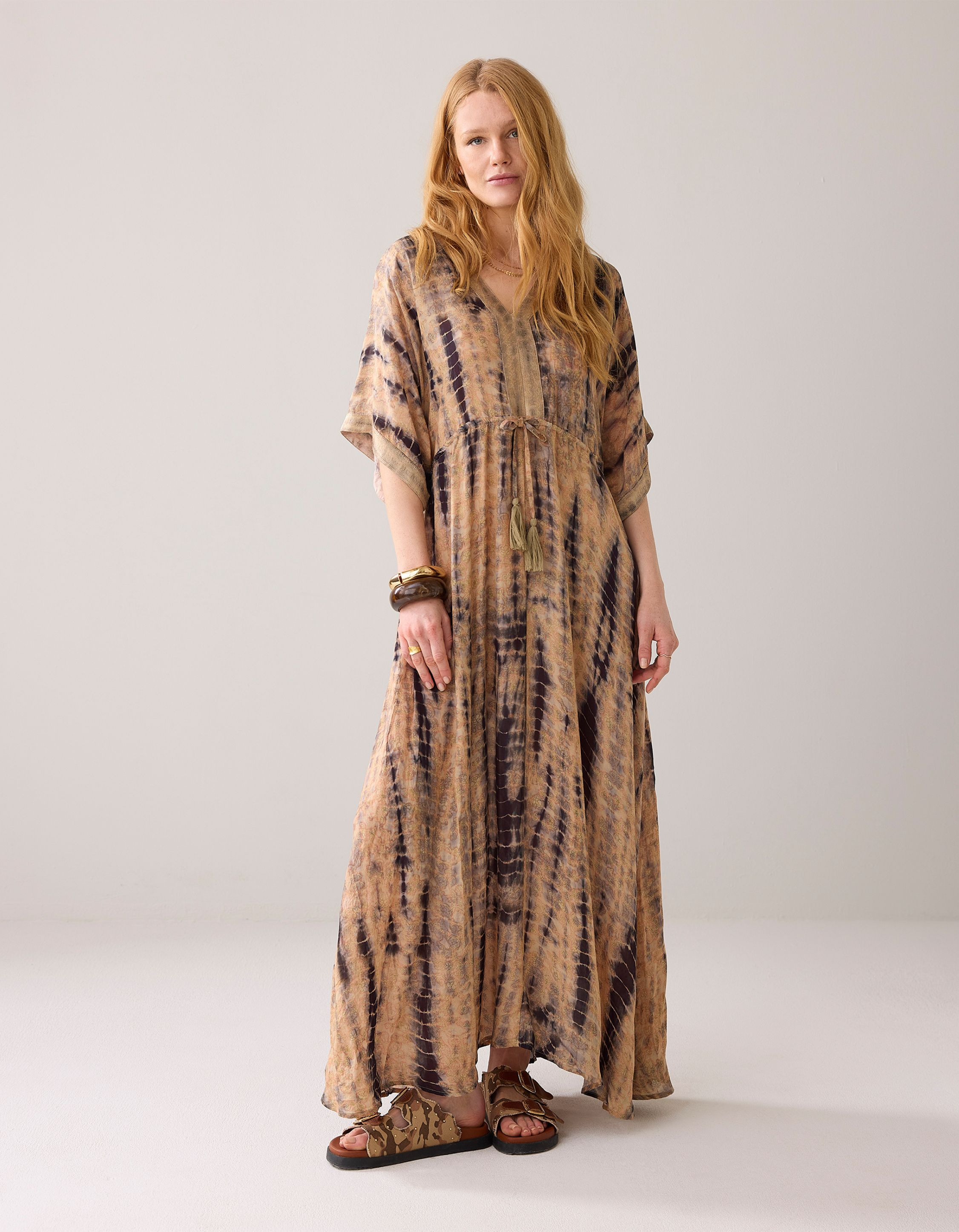 Summum Dress Tie&dye Print Jurken Bruin 5s1601-12121