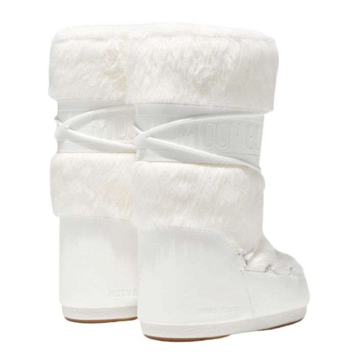 moon boot icon faux fur laarzen in wit van moon boot merk