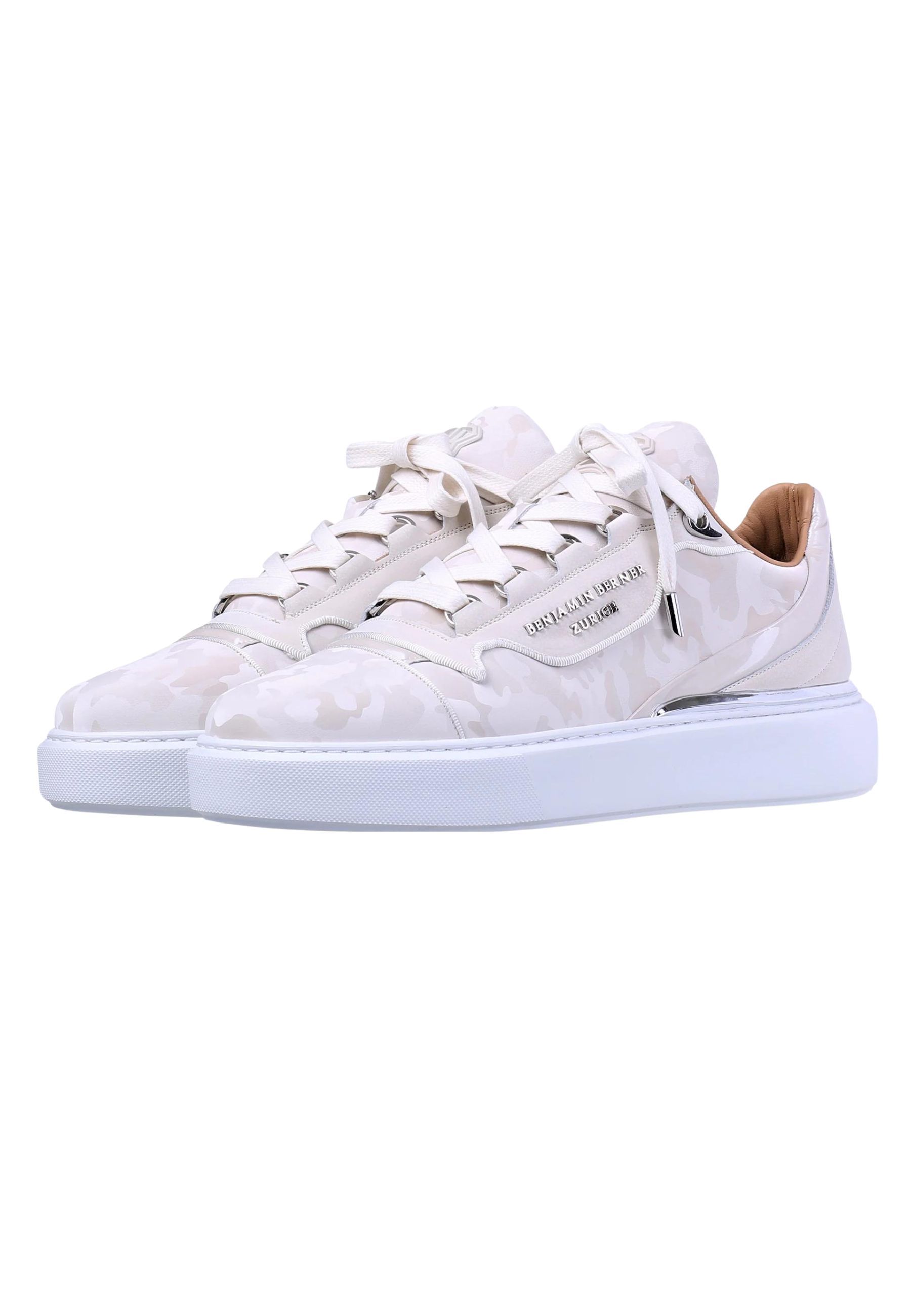 Reflective camouflage sneakers creme