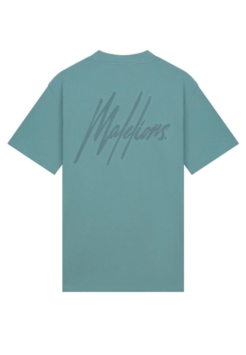 Striped signature t-shirts blauw