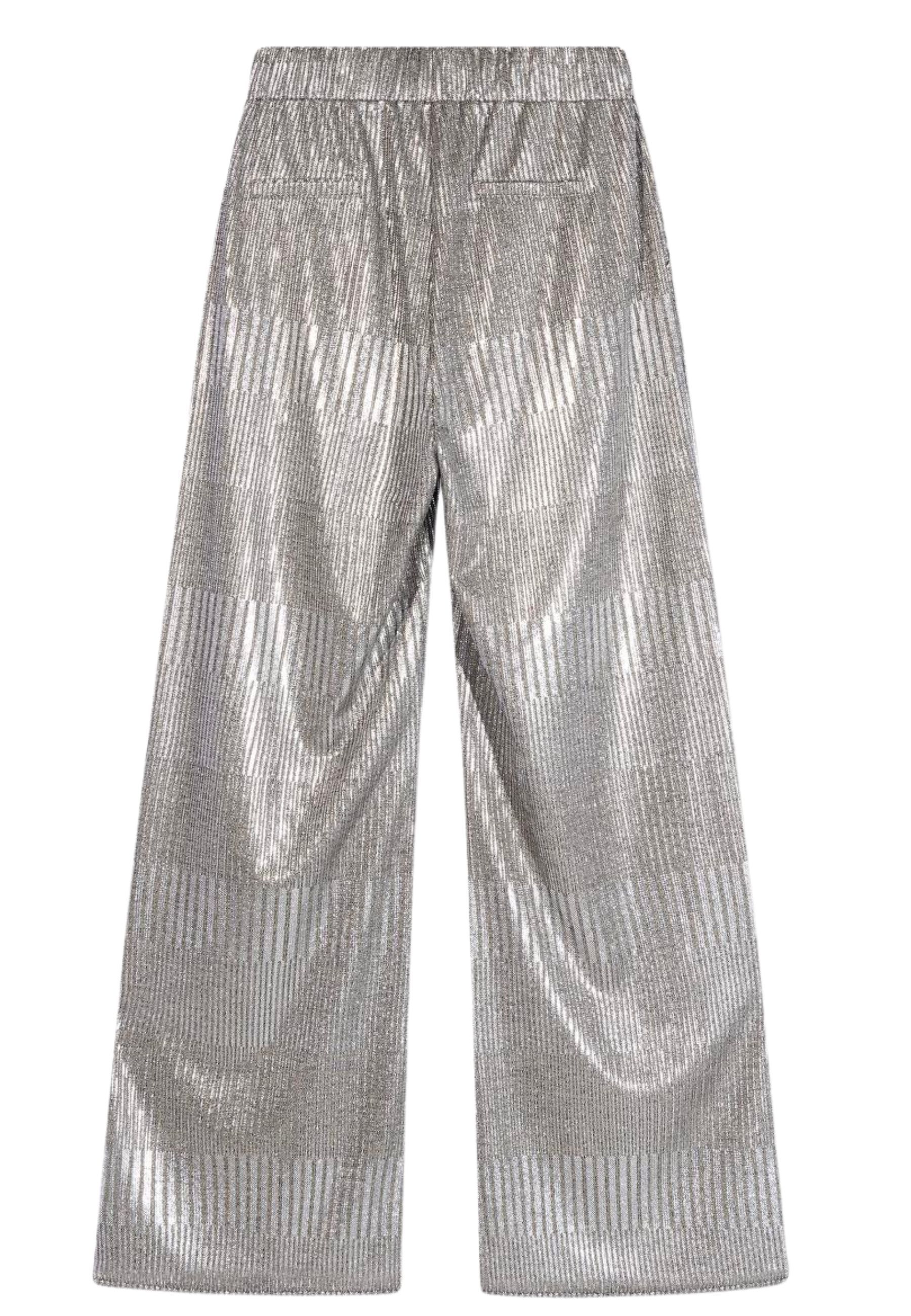 Wide leg pantalons zilver