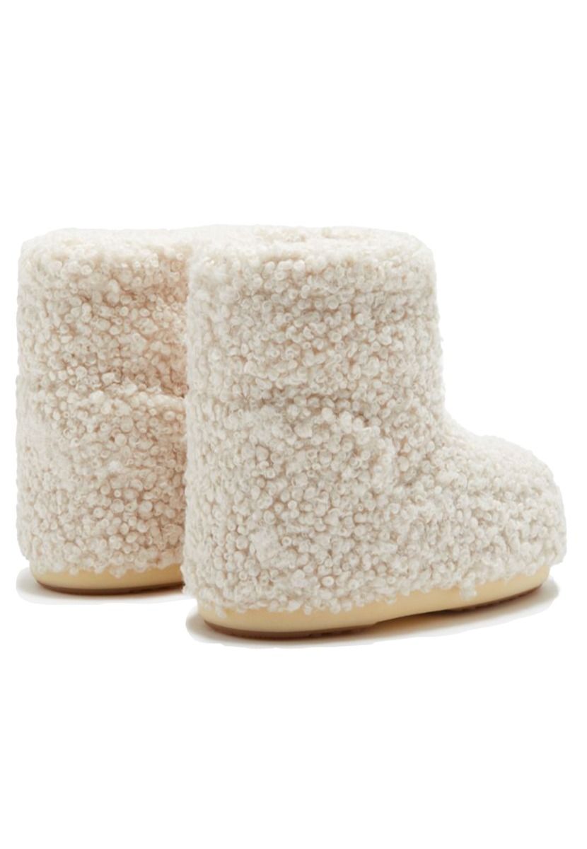 Icon Low Faux Curly Boots Creme Icon Low Faux Curly 002