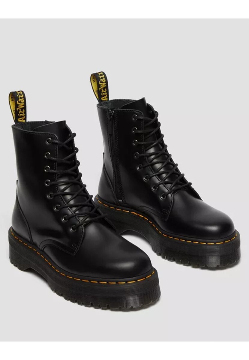 Jadon black polished smooth boots zwart