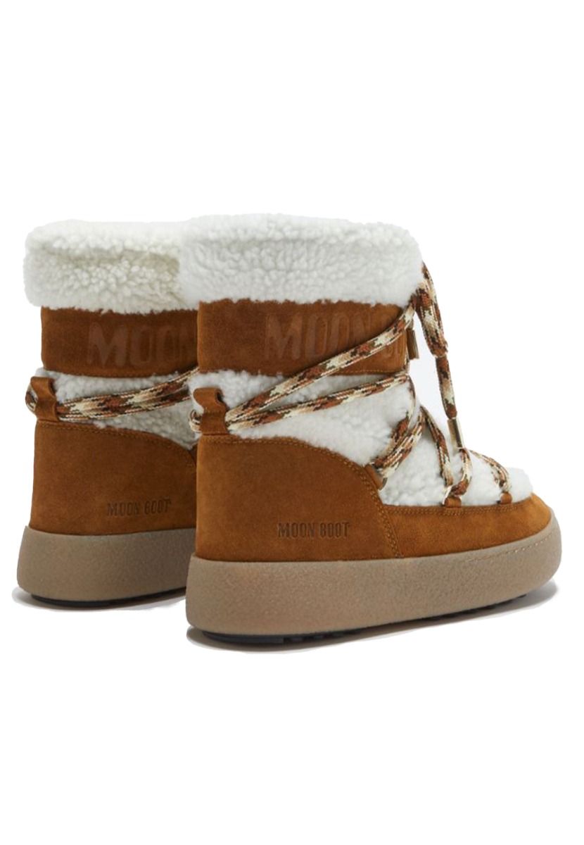 Ltrack shearling boots off white