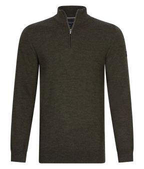 Cavallaro Merino Half Zip Pullover Truien Groen 118245001