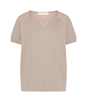 Nukus Anita Top Lurex T-shirts Lichtroze Nks01085
