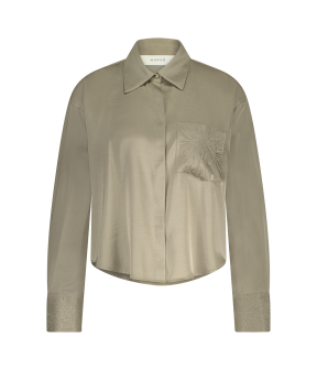Nukus Lynn Blouse Silky Blouses Taupe Nks02053