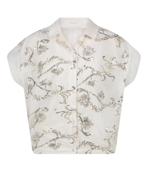 Nukus Catalina Blouse Paillet  Off White Nks02063