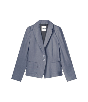 Summum Blazer Tailored Linen Blend Twill  Blauw 1s1234-12157