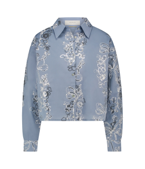 Nukus Tessa Blouse Paillet Blouses Blauw Nks02048