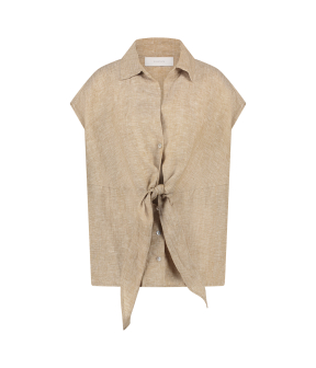 Nukus Edine Top Melange Tops Taupe Nks01077