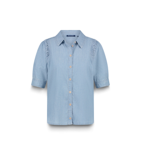 Summum Denim Blouse Light Cotton  Blauw 2s3274-5159