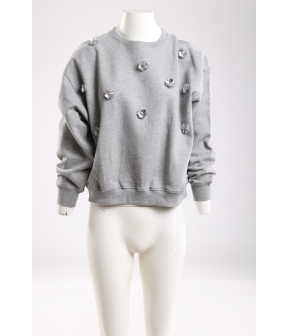 Nukus Beatriz Pullover Flower Sweaters Grijs Nkf03021