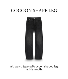 Summum Cocoon Fit Black Cotton Jeans Jeans Zwart 4s2746-5181
