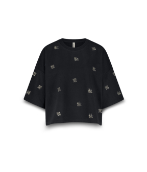 Summum Embellished Shortsleeve T-shirts Donkerblauw 3s5201-30656