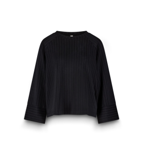 Summum Top Scuba Pinstripe Tops Zwart 3s5158-30716