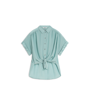 Summum Blouse Short Sleeves Viscose Cotton  Mint Groen 2s3484-12370