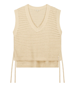ØlÅf Open Knit Vest Spencers Off White W200702