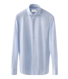Eton Filo De Scozia Oxford Shirt Lange Mouw Overhemden Lichtblauw 100013016
