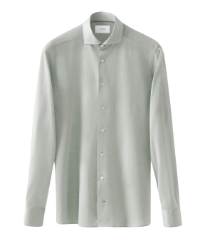 Eton Filo De Scozia Oxford Shirt Lange Mouw Overhemden Lichtgroen 100013016