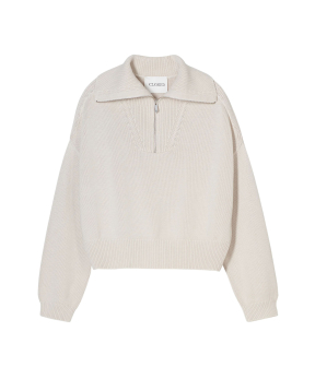 Closed Cropped Troyer Sweaters Beige C96491-951-30