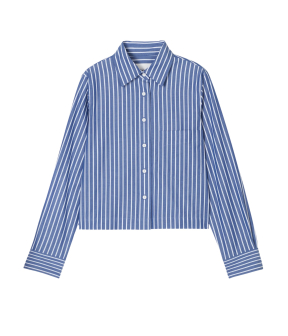 Closed Cropped Classic Shirt Blouses Blauw C94375-23k-st