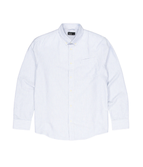 Butcher Of Blue Aiden Oxford Bold Stripe Shirt Lange Mouw Overhemden Lichtblauw M2514018